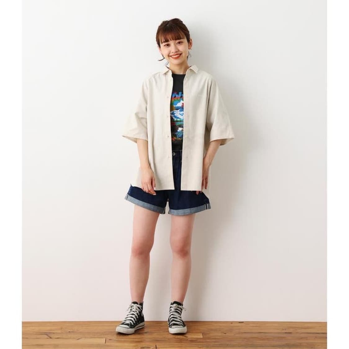 로데오크라운즈 와이드 보울 린넨혼방 백프릴 셔츠 상품이미지2