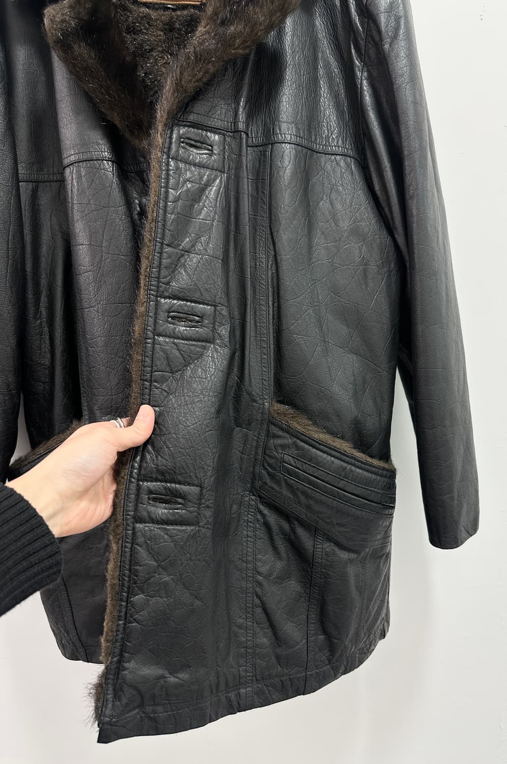 Crocodile lambskin fur coat  상품이미지8