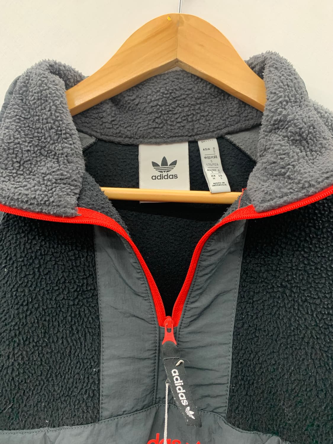 아디다스 챠콜 플리스 아노락 상품이미지6