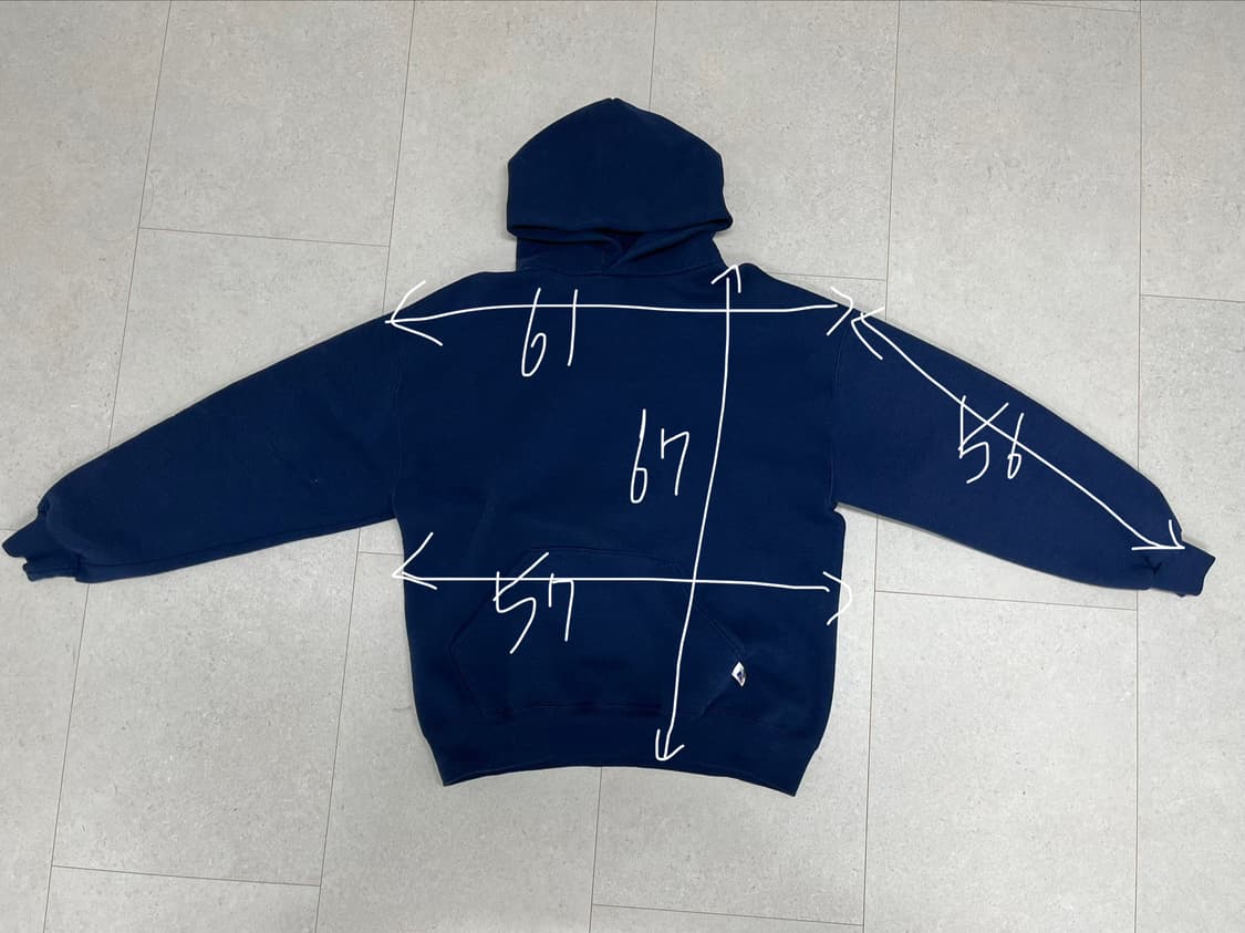 90s 러셀 애슬레틱 네이비 후드 M~L 상품이미지3