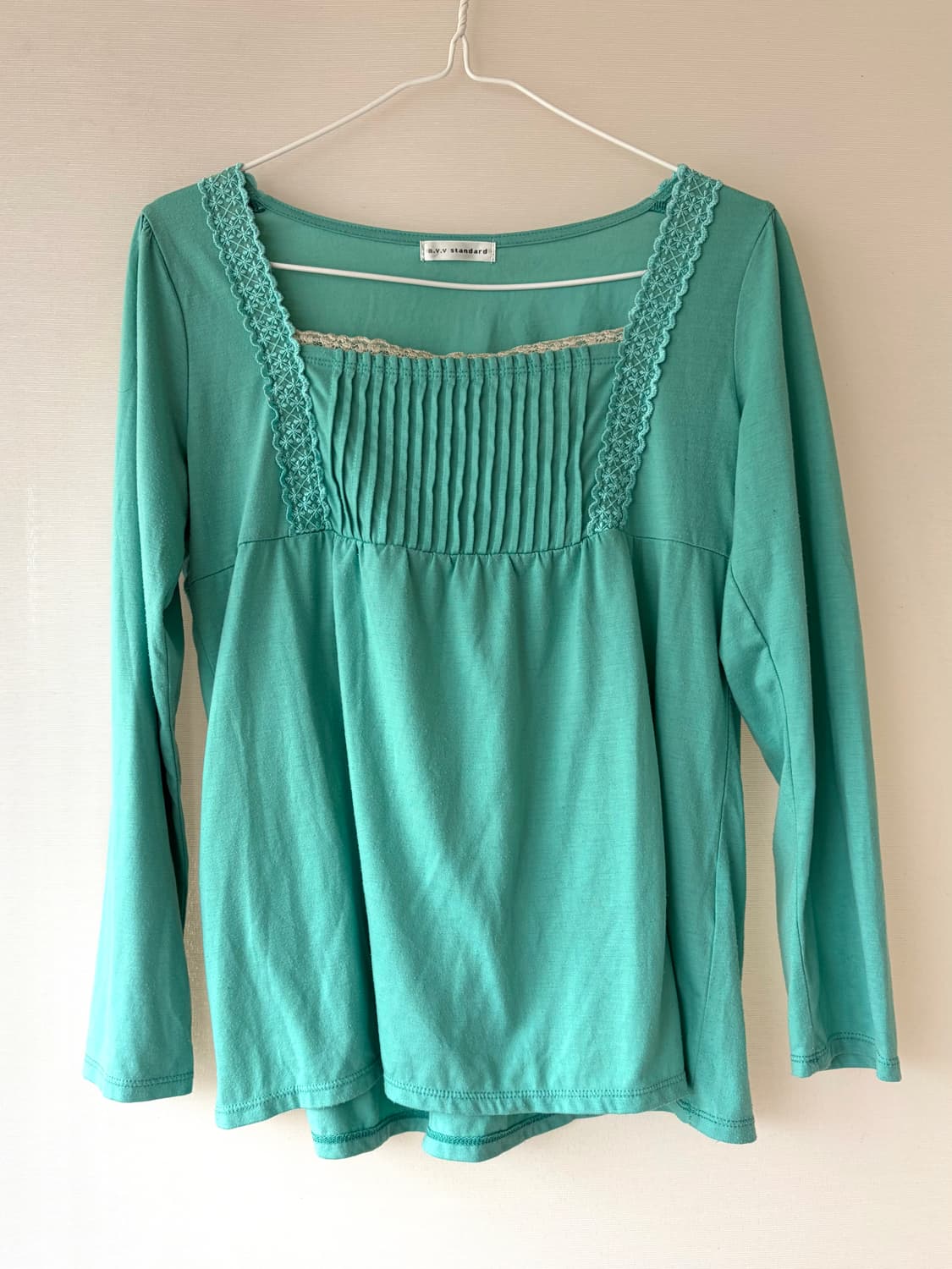 일본빈티지 민트 색감 긴팔티 상품이미지2