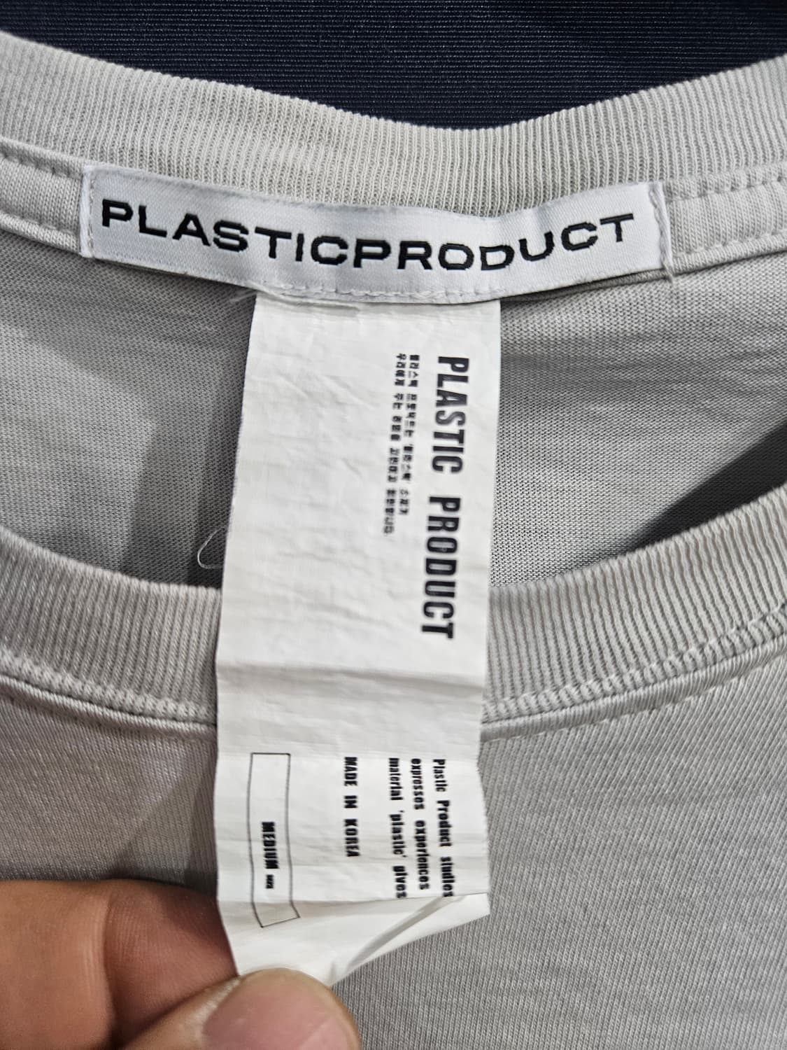 플라스틱 프로덕트 라이트그레이 남성 오버핏 95~100 반팔티  상품이미지3