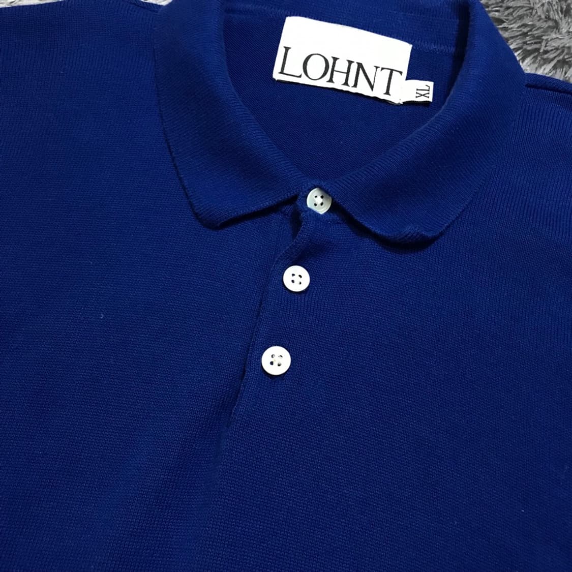 [[XL, A급] 론트(LOHNT) 블루 코튼 폴로 니트@836 상품이미지3