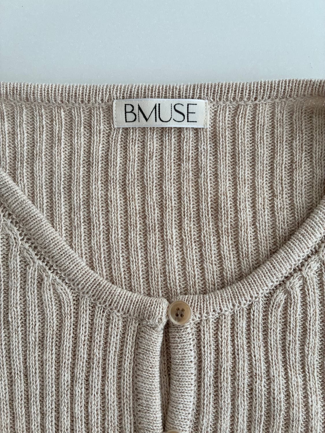 F) 비뮤즈 BMUSE 골지 가디건 베이지 상품이미지4
