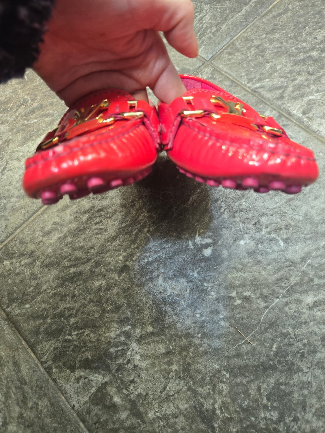 루이비통 (정품)페이턴트 로퍼 핑크여성 상품이미지6