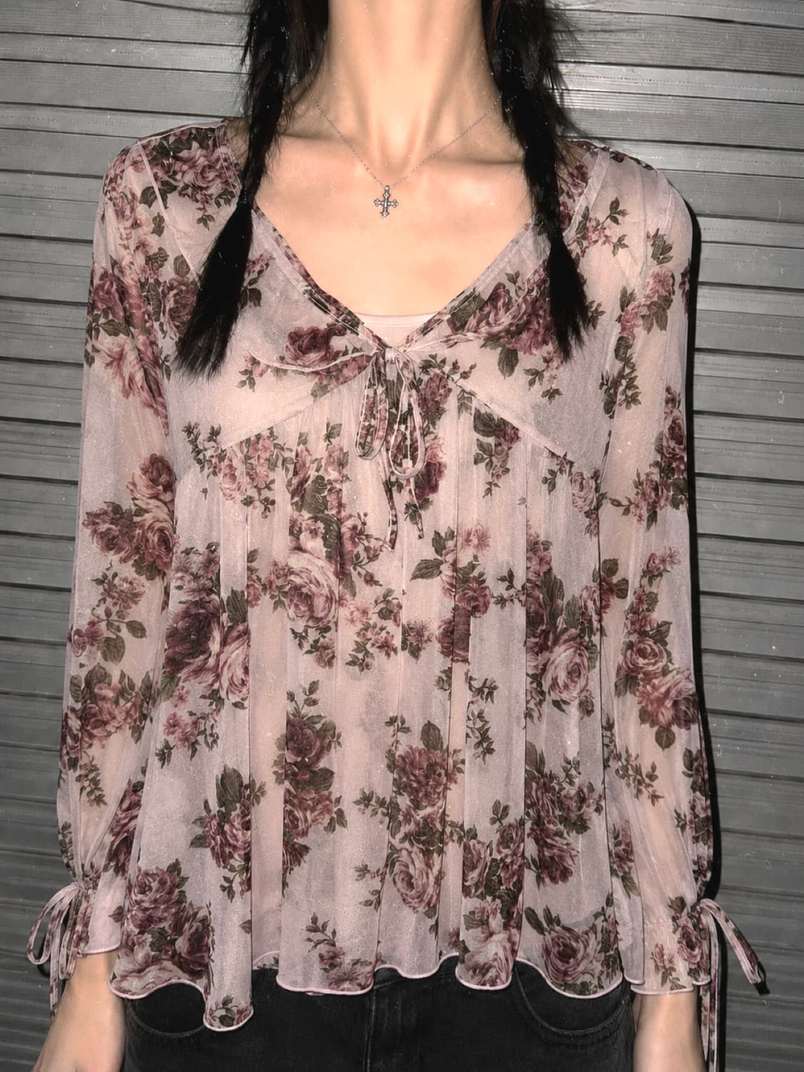 rosa cheri 로사체리 로즈 프릴 리본 블라우스 앤틱페어리모리걸히메 상품이미지5