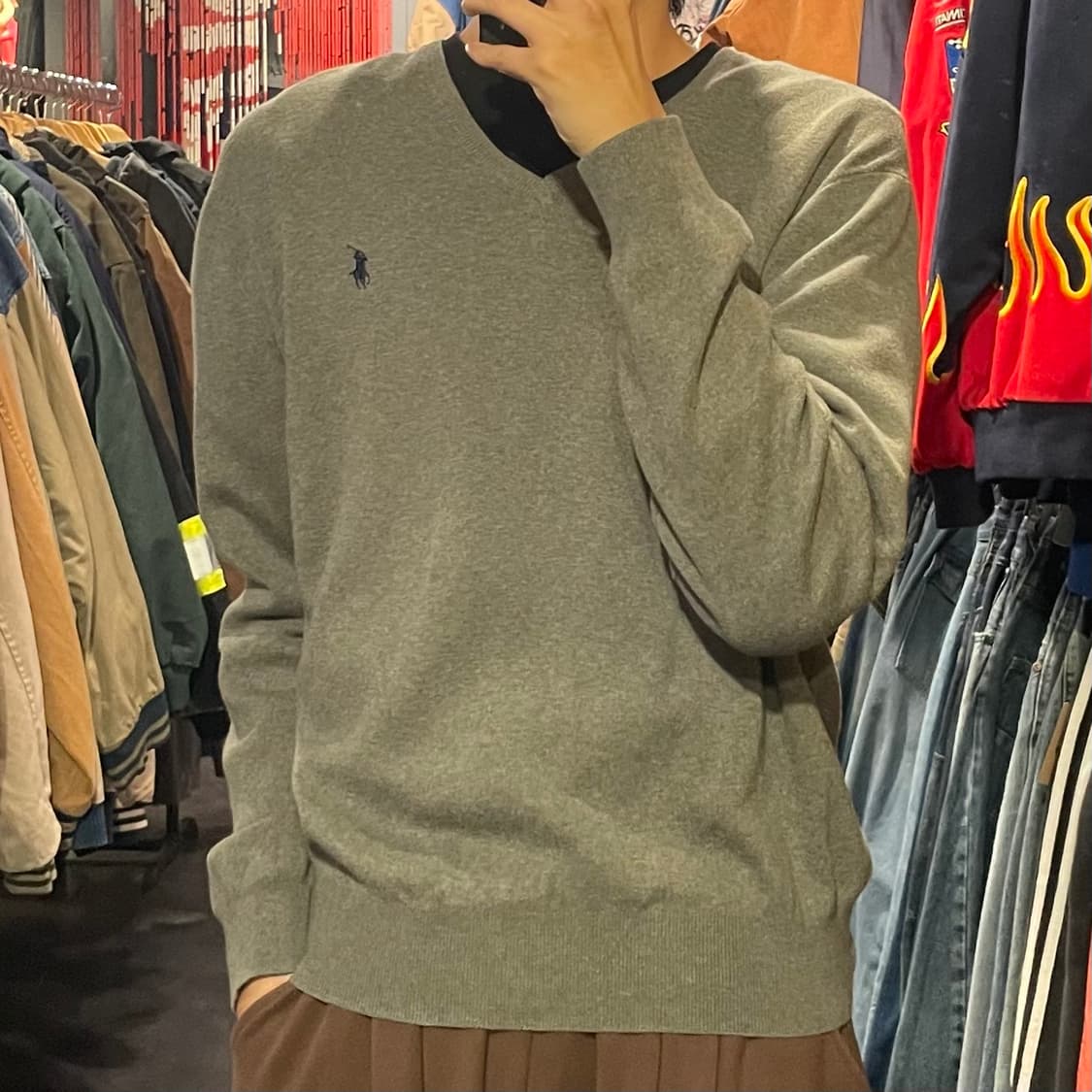 [IM] Polo 폴로랄프로렌 브이넥 그레이  긴팔니트 상품이미지3