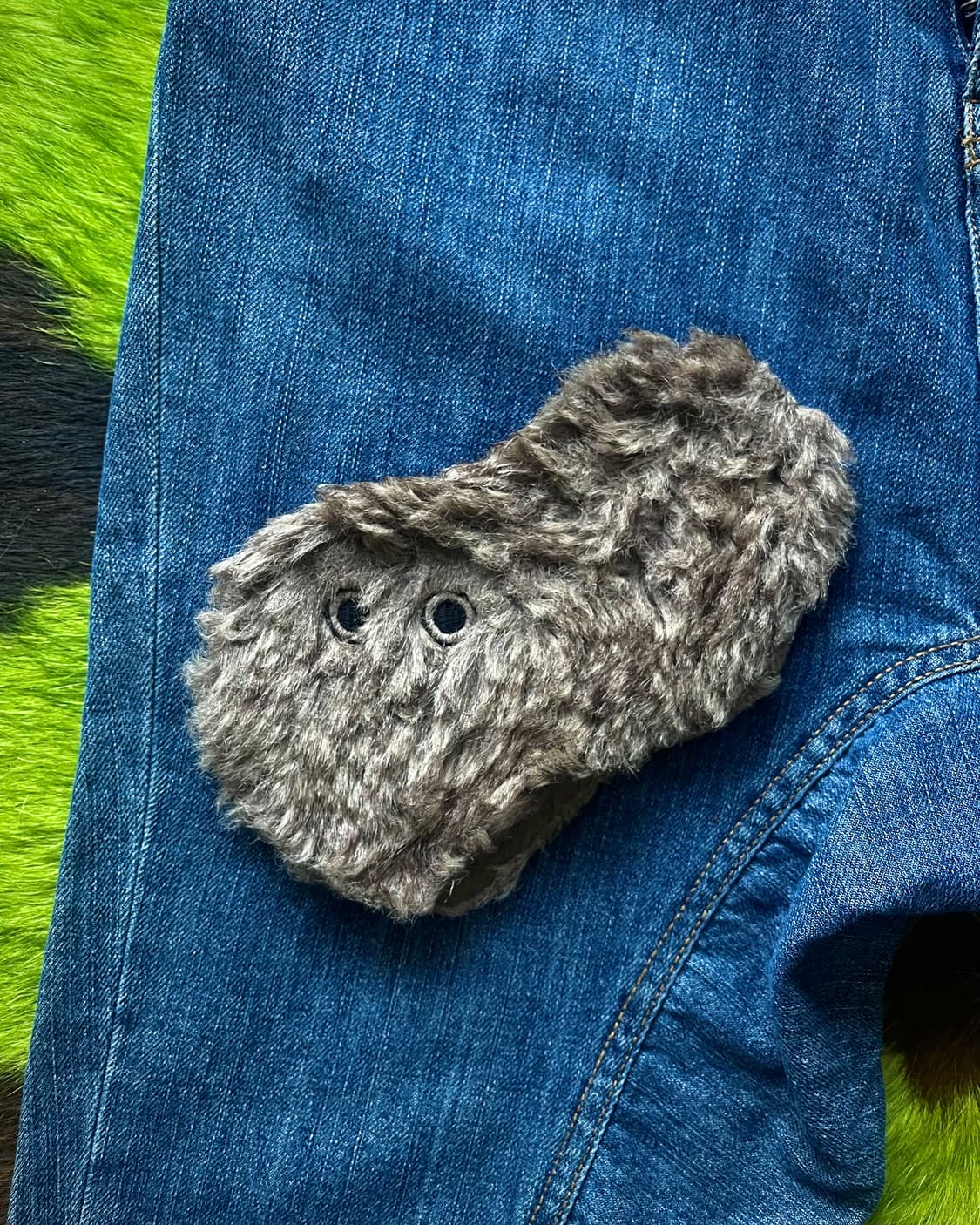 Ne-net Archive Owl Fur Trim Denim Pants 상품이미지4