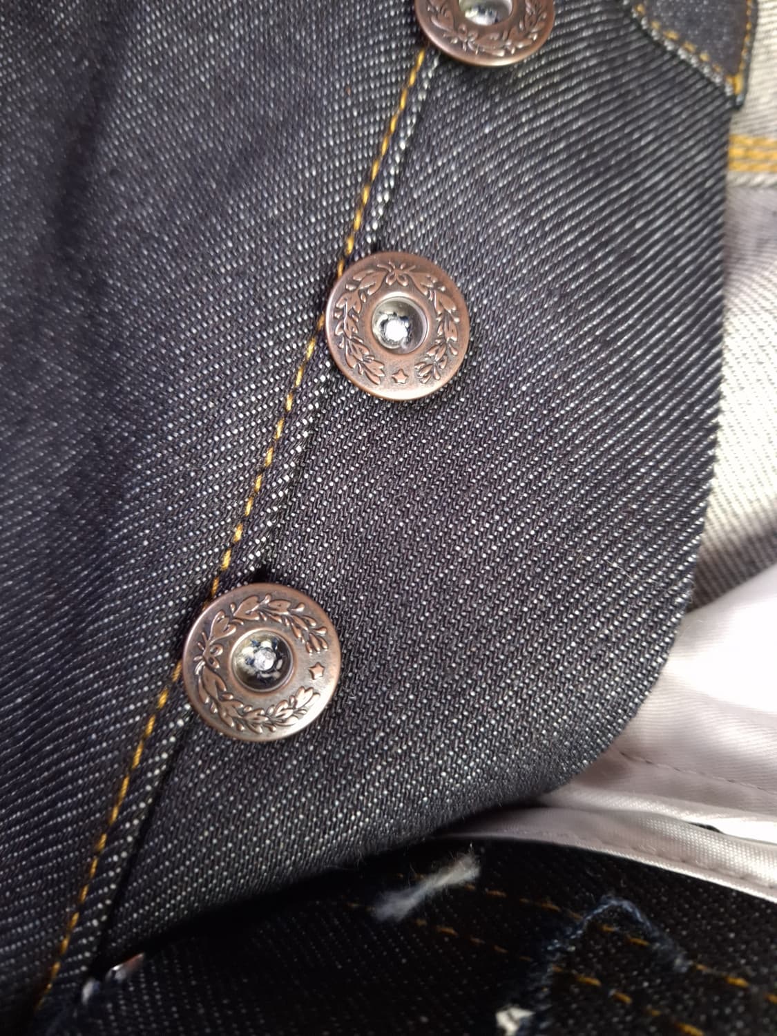 택새제품 오리지날 리얼시몬스 더블니 셀비지 바이커 데님진 상품이미지5