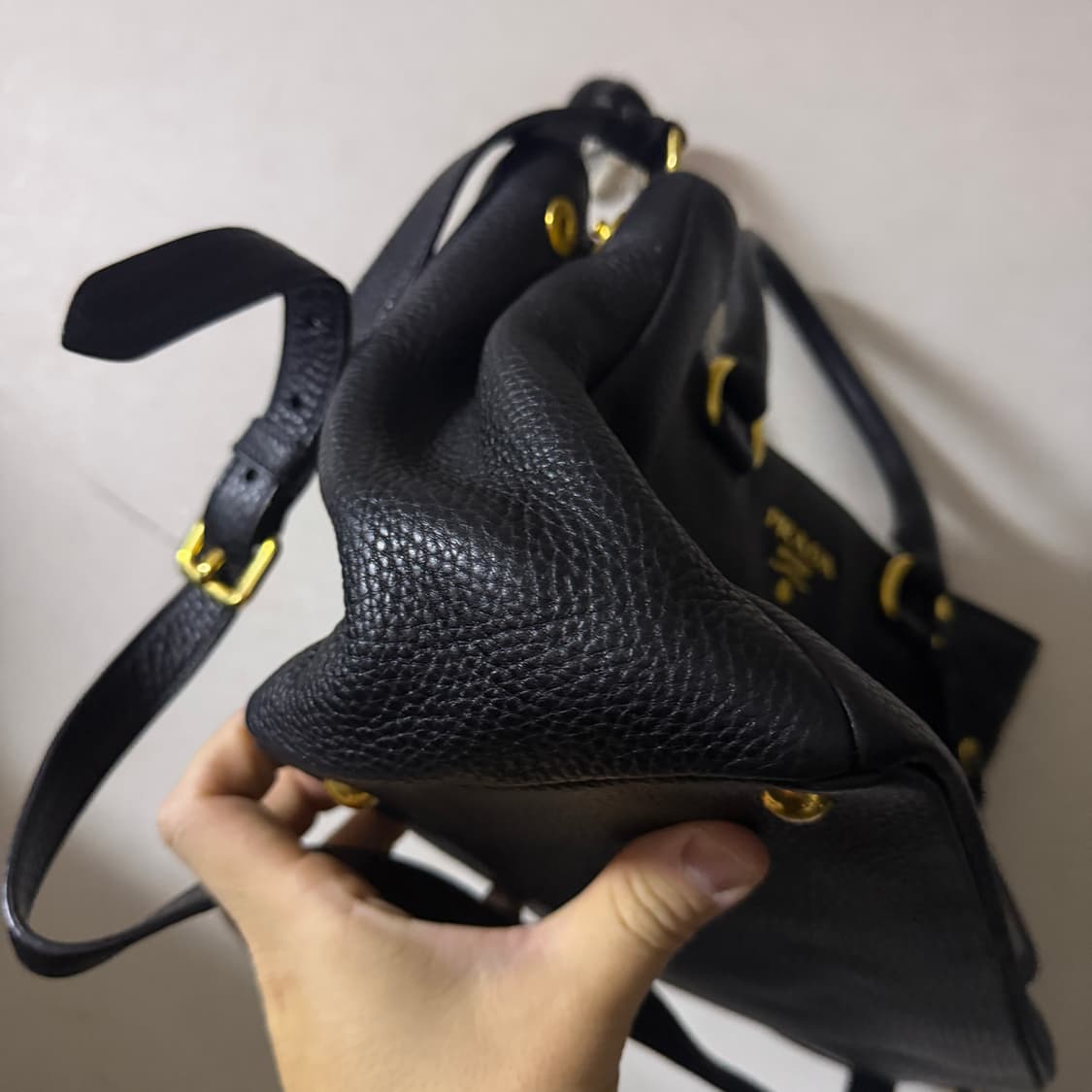 프라다 BN2878 블랙 비텔로 금장 2WAY 토트백 상품이미지3