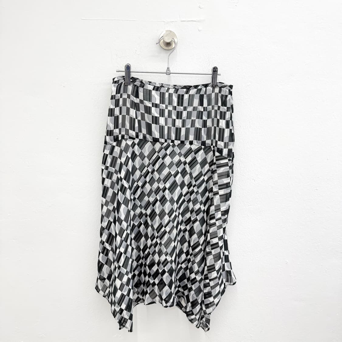 gingham drape midi skirt 상품이미지1