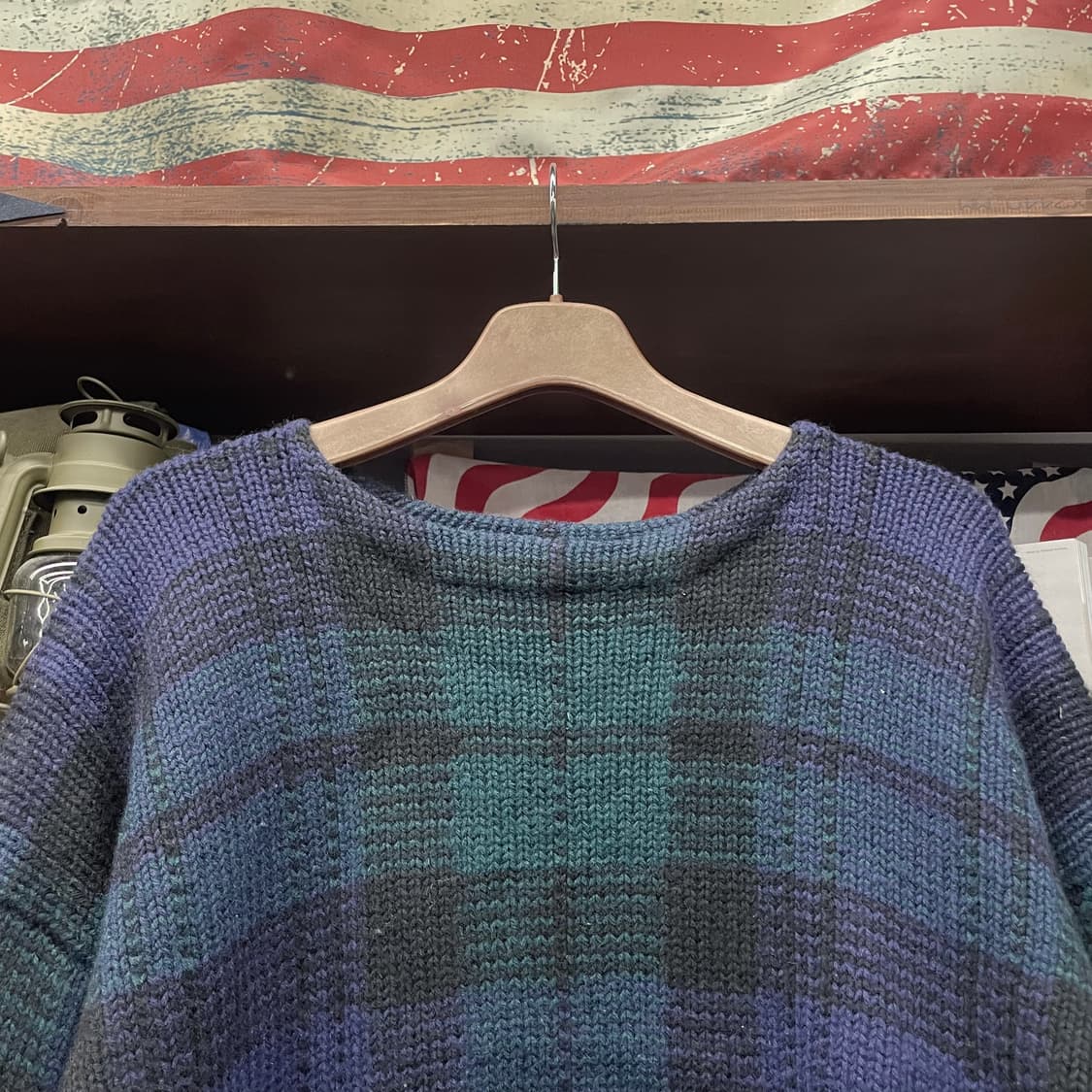 90s 폴로 랄프로렌 멀티 체크 헤비 울 니트 스웨터 컨트리 상품이미지3