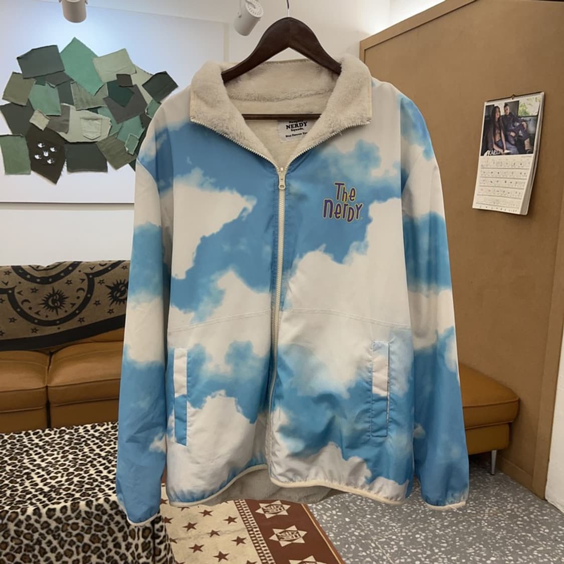 널디 스트릿 키치 레인보우 스카이 리버시블 후리스 자켓 L C09619 상품이미지4