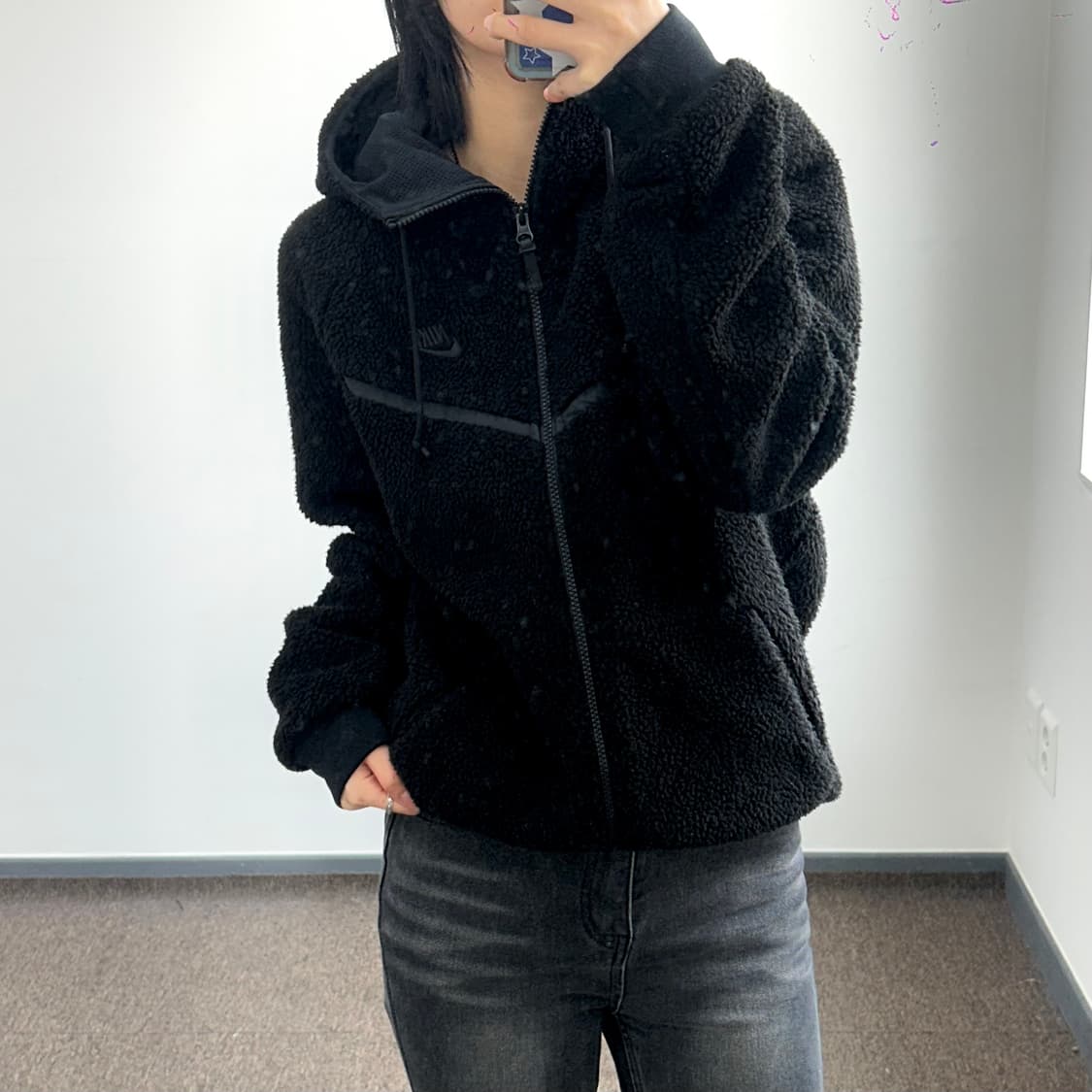 Nike 나이키 2-way 테크팩 블랙 후리스 후드집업 상품이미지2