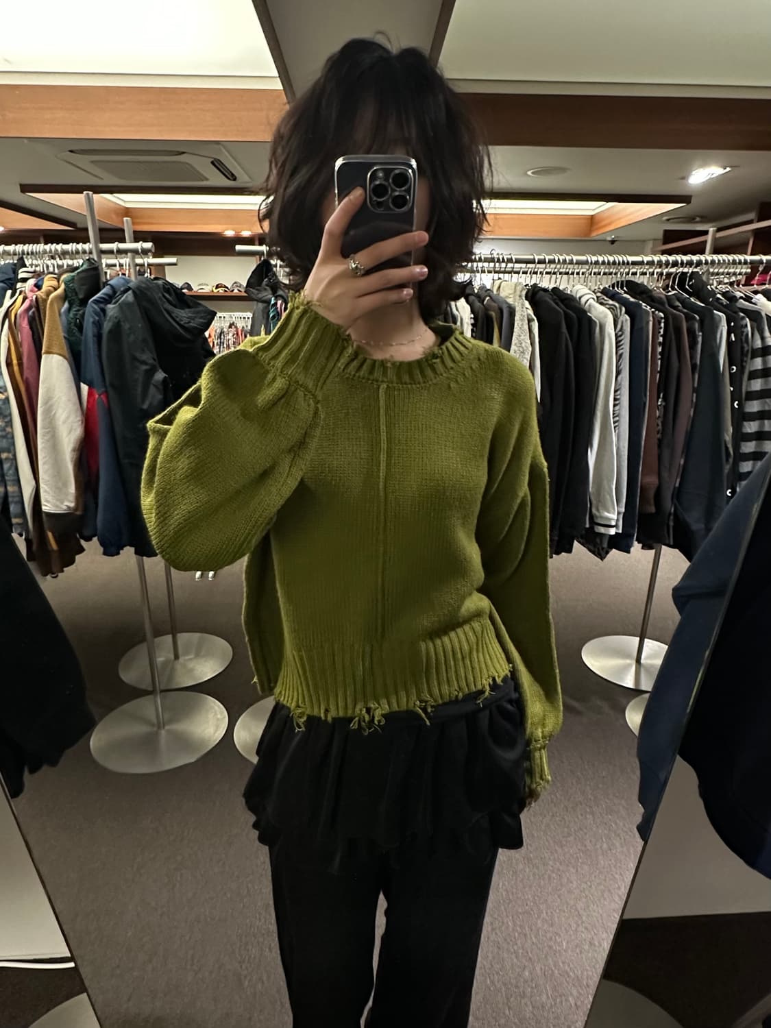 OS)RETRO GIRL 빈티지 데미지 크롭 스웨터 상품이미지1