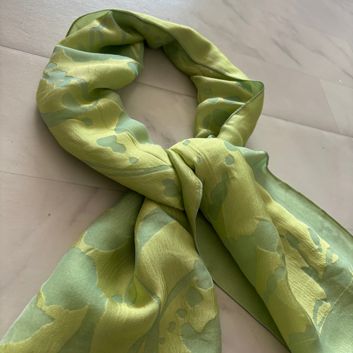 타임 TIME 라임컬러 투톤 자카드 실크스카프 상품이미지8