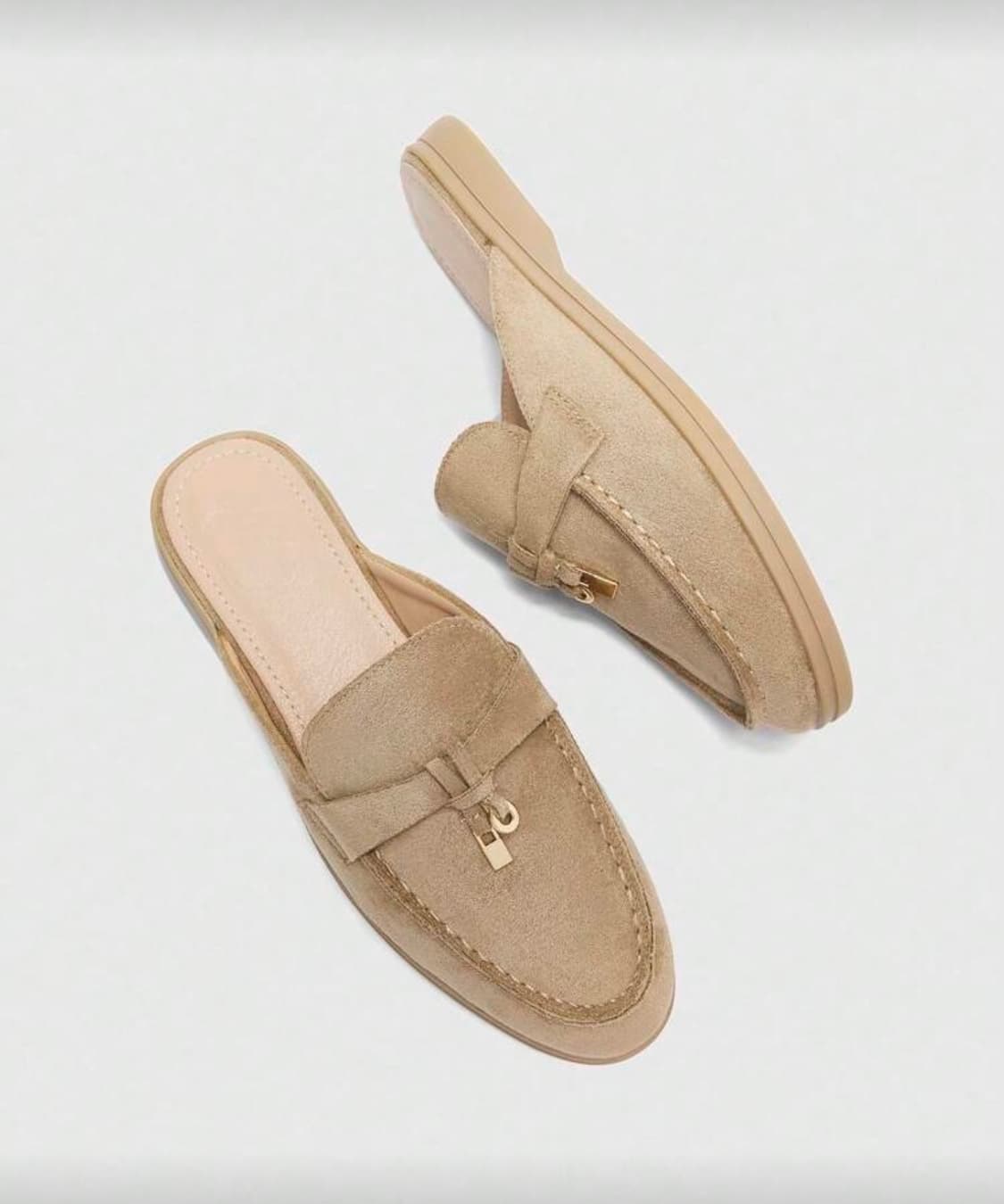 베이지 스웨이드 뮬 슬리퍼235 상품이미지3