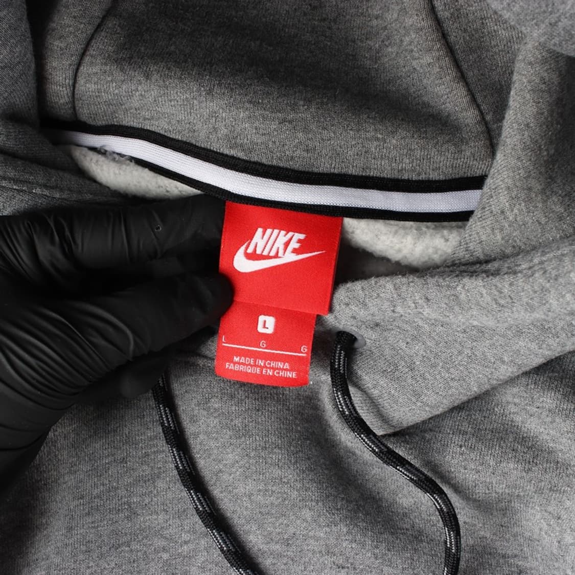 나이키 에어 빅로고 블랙 블록 기모 후드티 L 상품이미지5