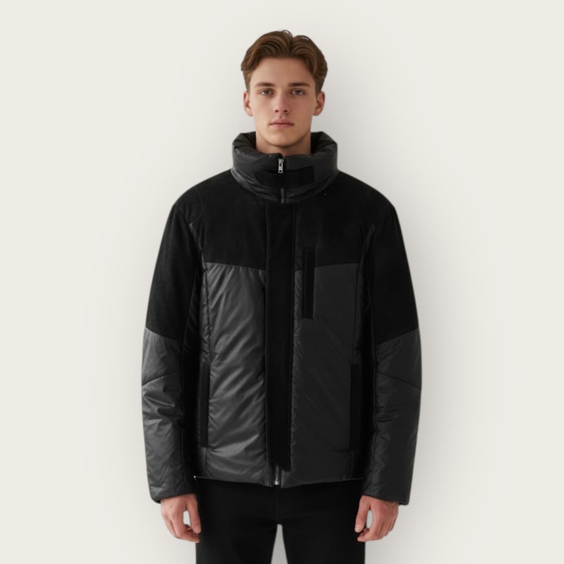 105~110/ 타임옴므 벨벳 블렌딩 나일론 구스다운 패딩 상품이미지1