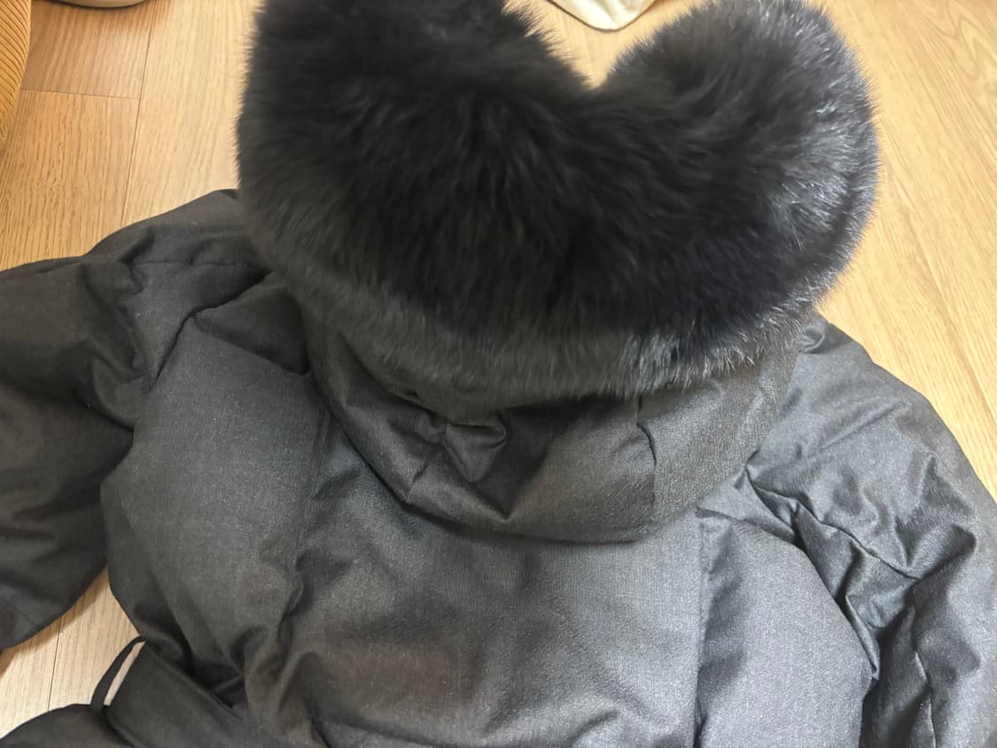 미착용 코오롱 프리미엄 울 스노우문 90 벨트 롱패딩 안타티카 상품이미지5