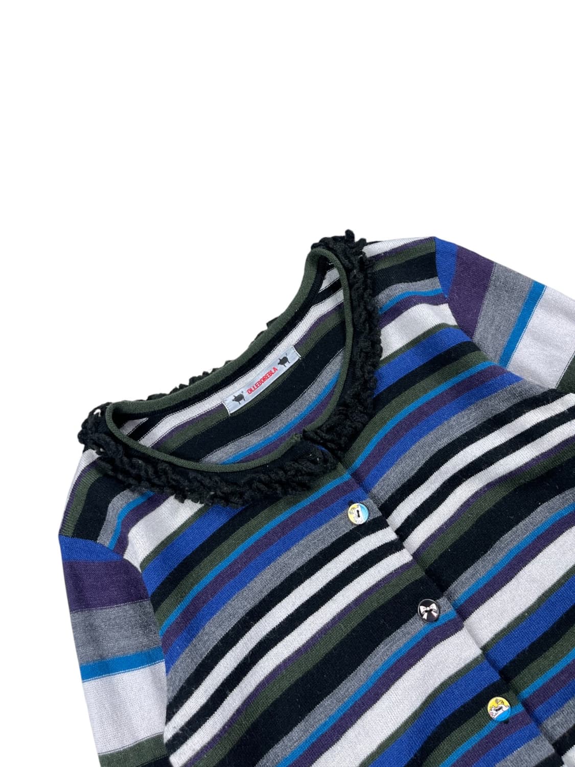 Vintage 셔링 디테일 스트라이프 가디건 상품이미지2