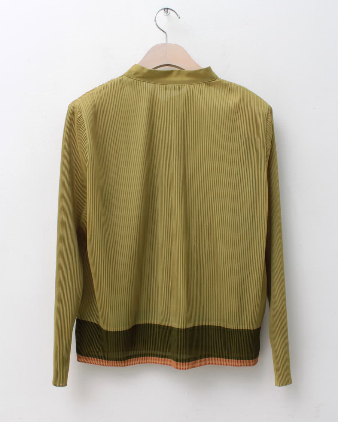 일본빈티지 플리츠 올리브 배색 블라우스 상품이미지4