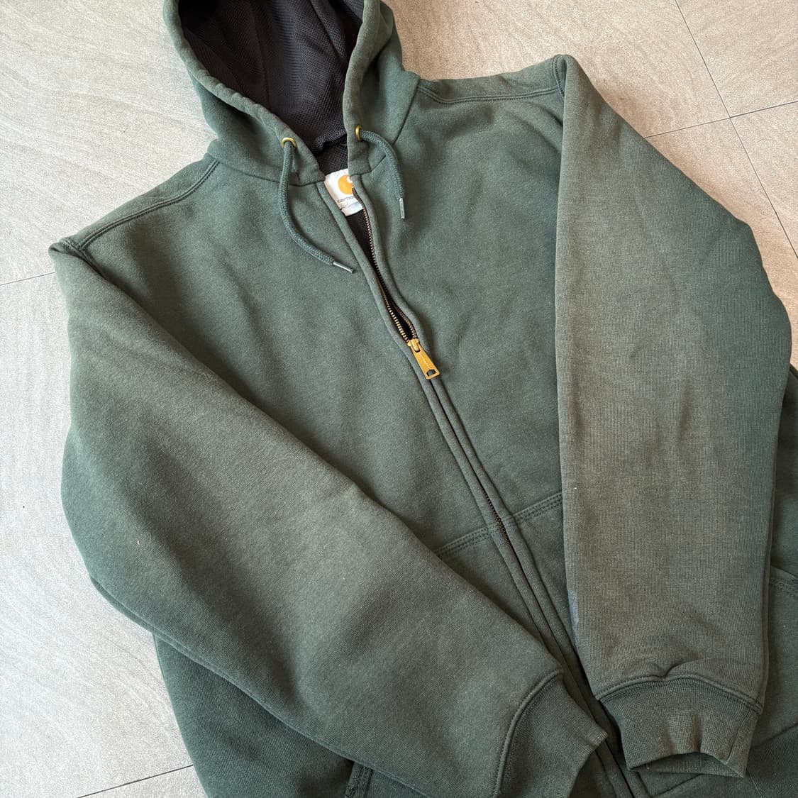 칼하트 정품 써멀 썬 페이딩 그린 후드 집업 상품이미지8