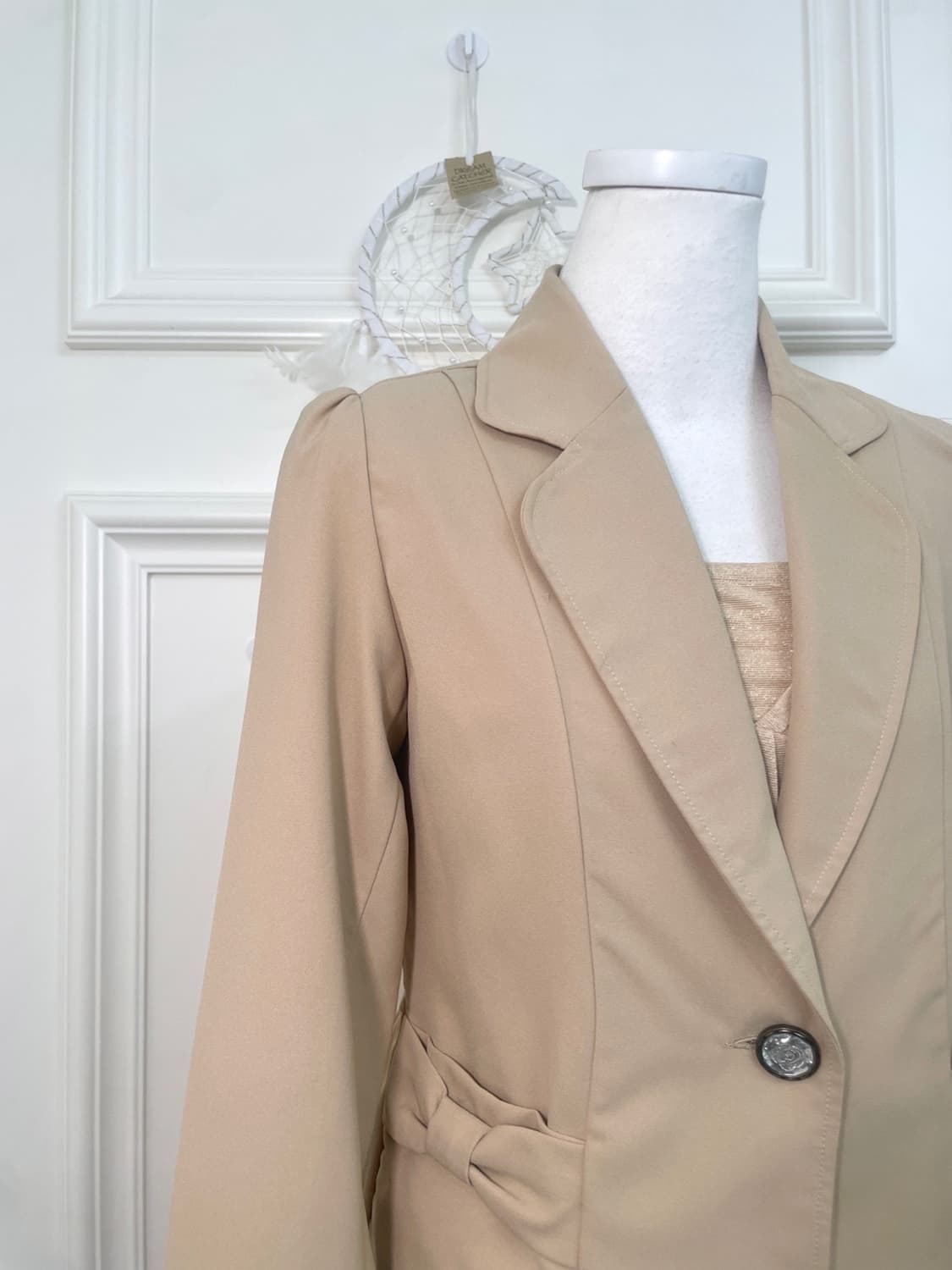 beige bow point summer jacket(size-M) 상품이미지7