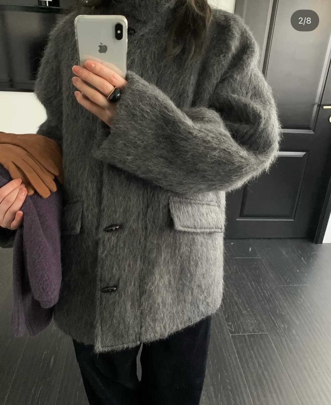 도매택 마레 샤기하프코트 상품이미지4