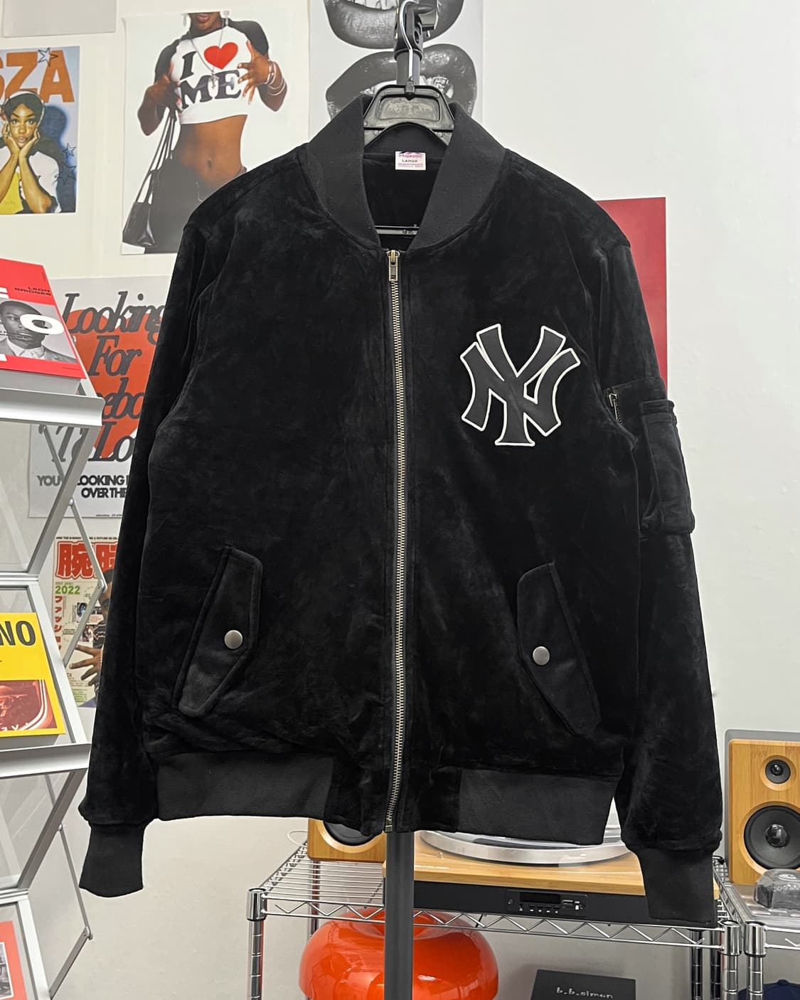 마제스틱 뉴욕 양키즈 벨벳 봄버 자켓 상품이미지5