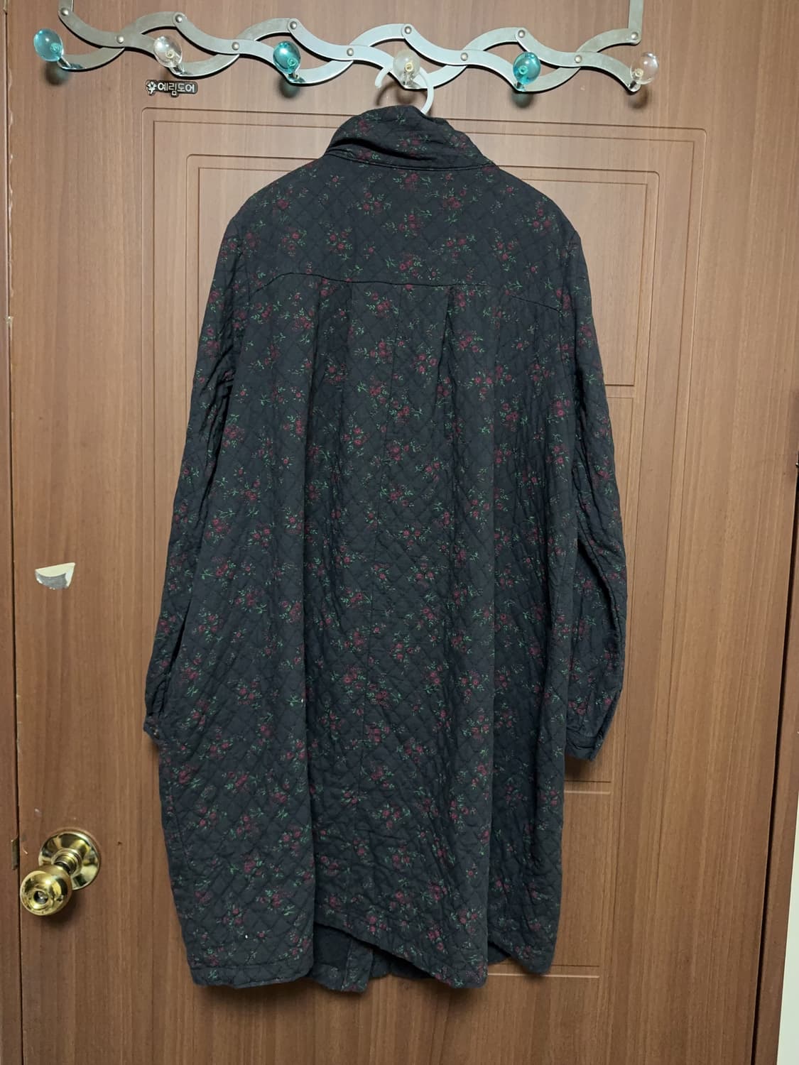 모리걸 빈티지 하구미 히피 할매카지 잔꽃무늬 퀄팅 롱 코트 상품이미지4