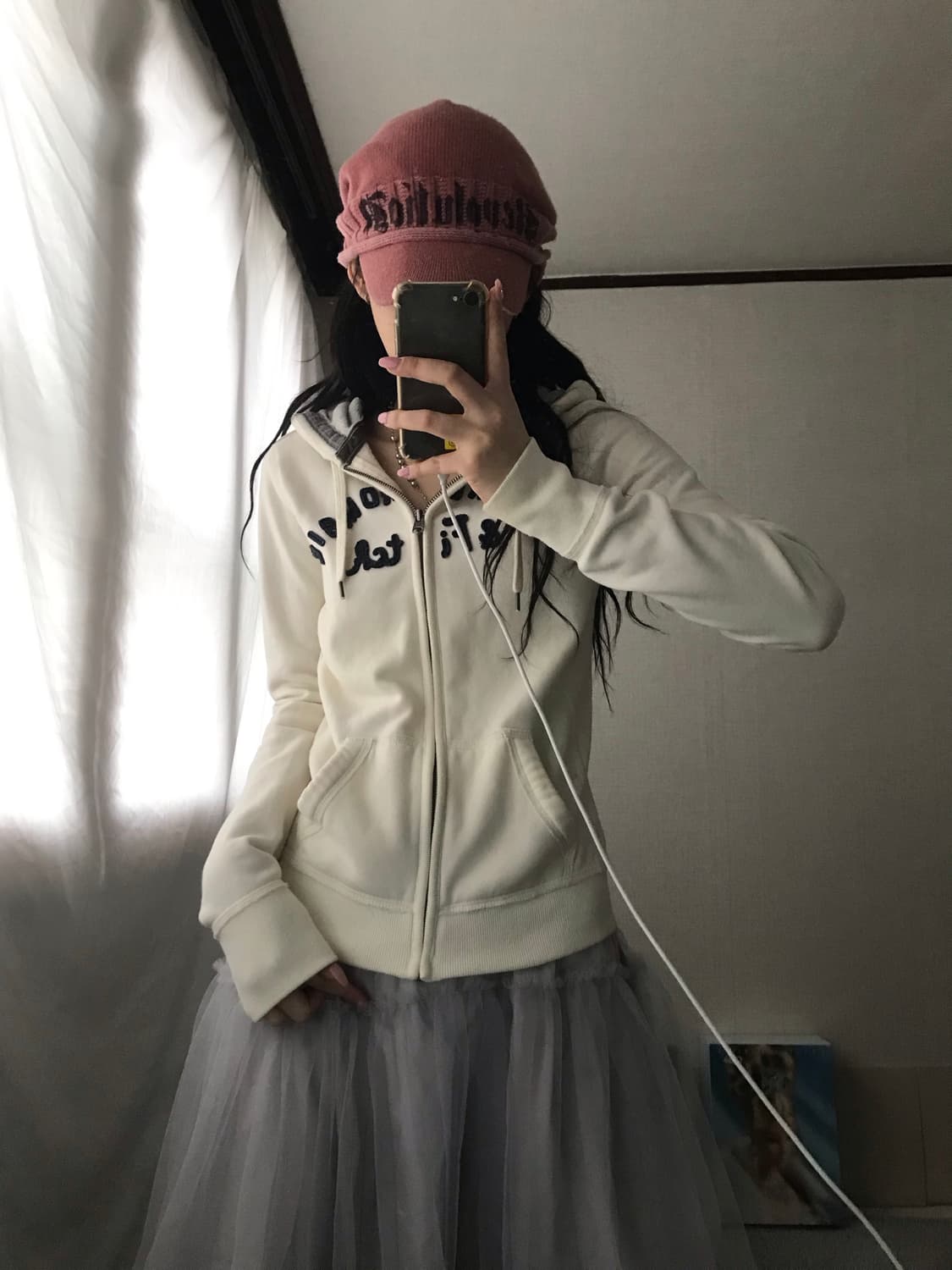 아베크롬비 아이보리 슬림핏 후드집업 상품이미지6