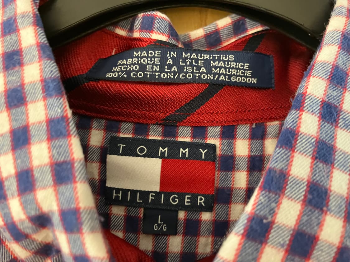 빈티지 90s Tommy Hilfiger 타미힐피거 체크 셔츠 L 105 상품이미지3