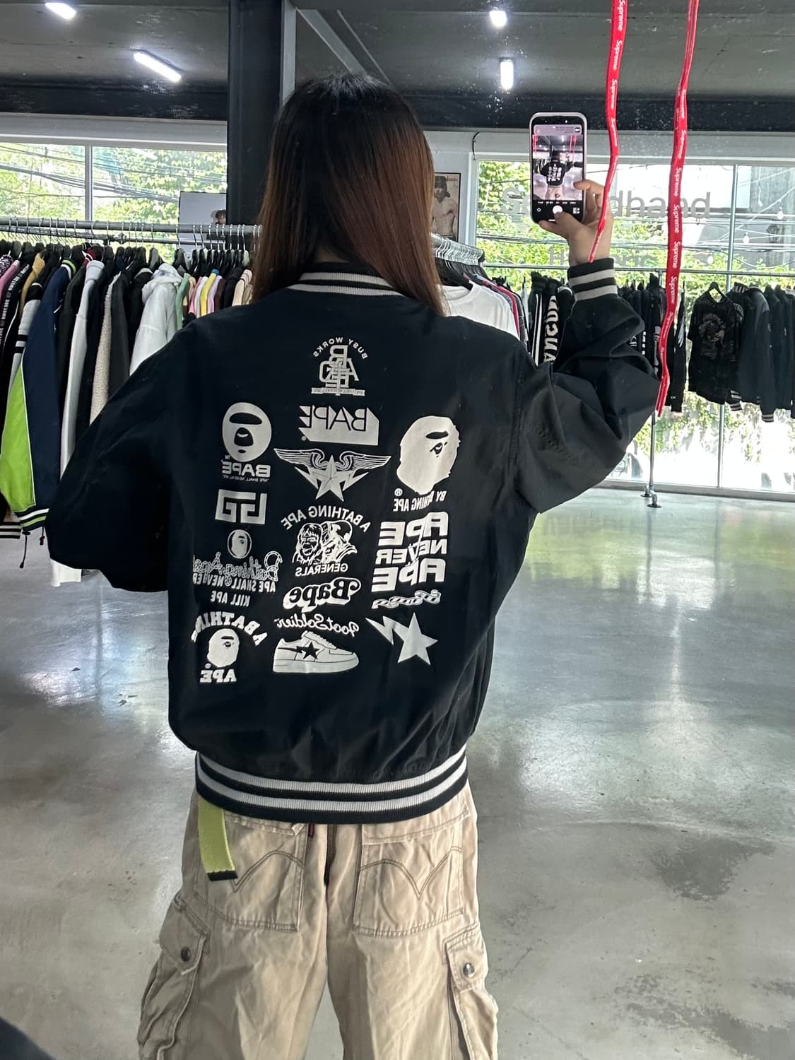 베이프 스타디움 바시티자켓 상품이미지2