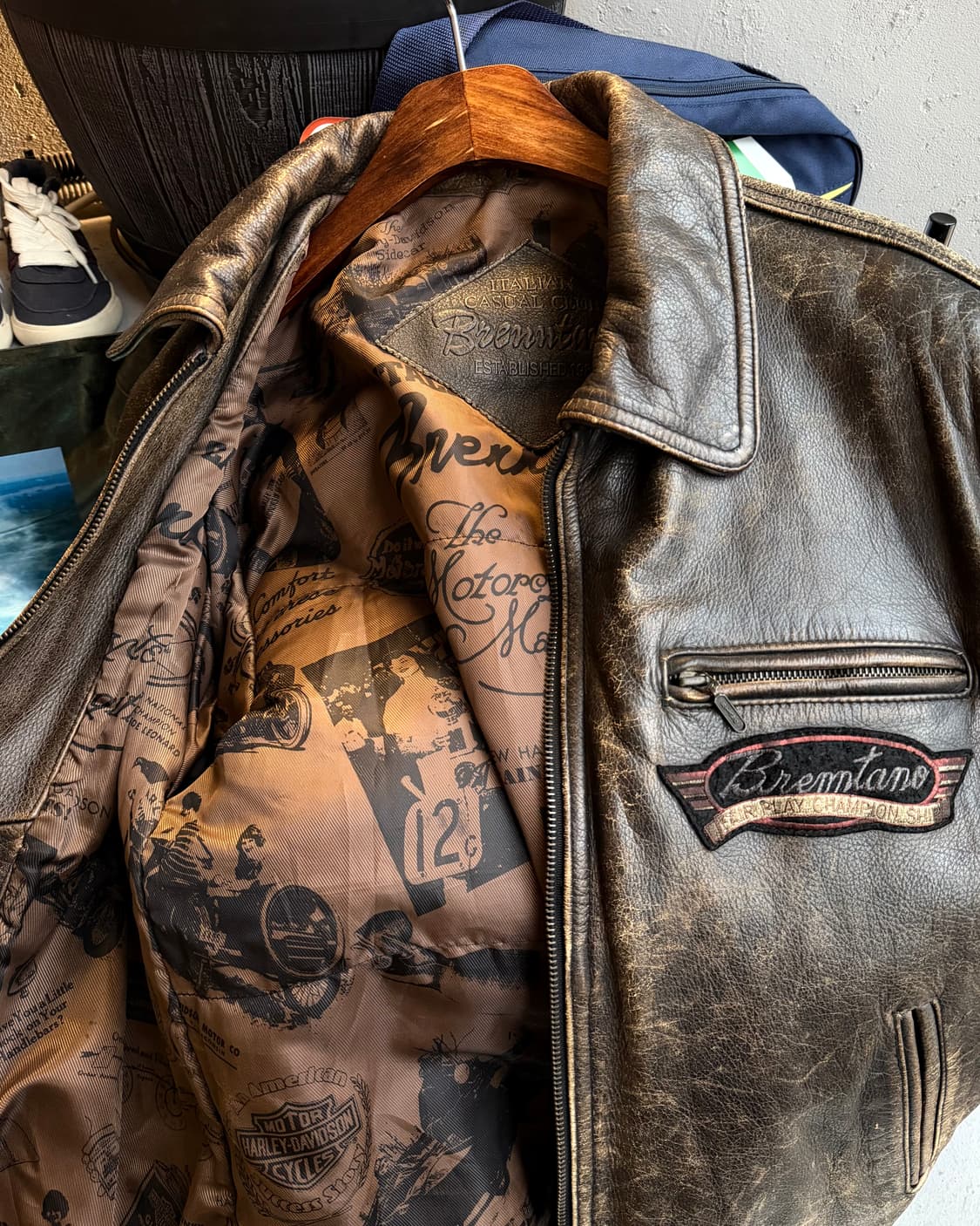 BRENNTANO 90s brown cowhide jacket 상품이미지9
