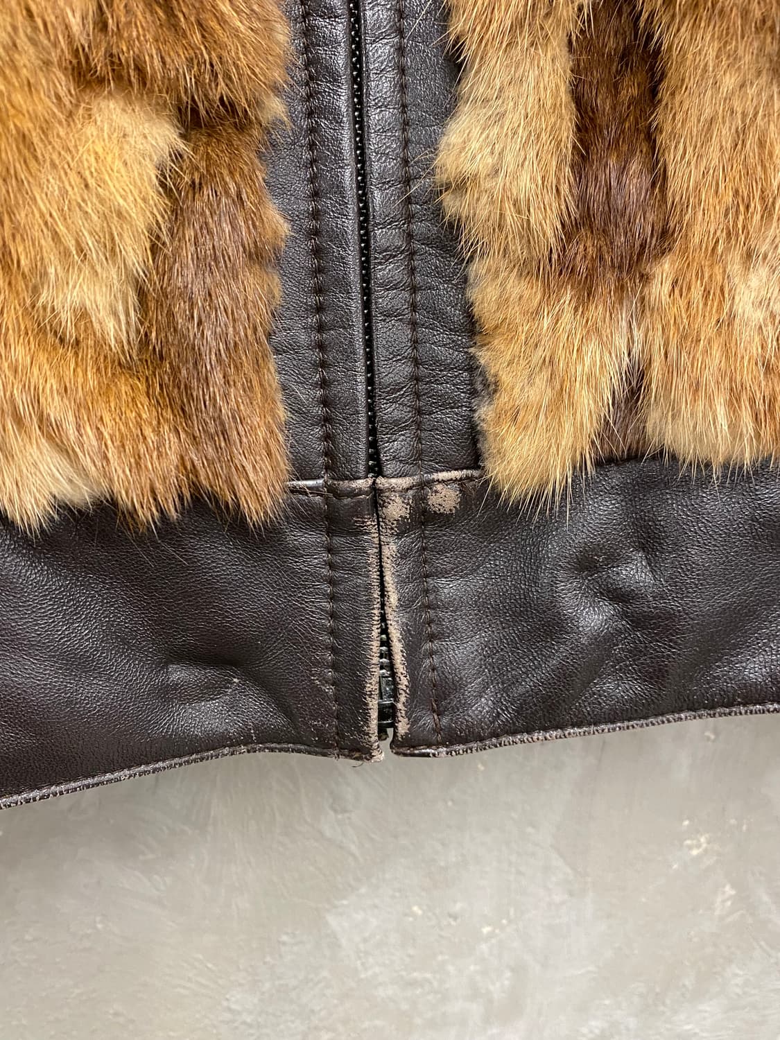 [S-M] 90s Vintage 양가죽 퍼 레더 자켓 상품이미지3