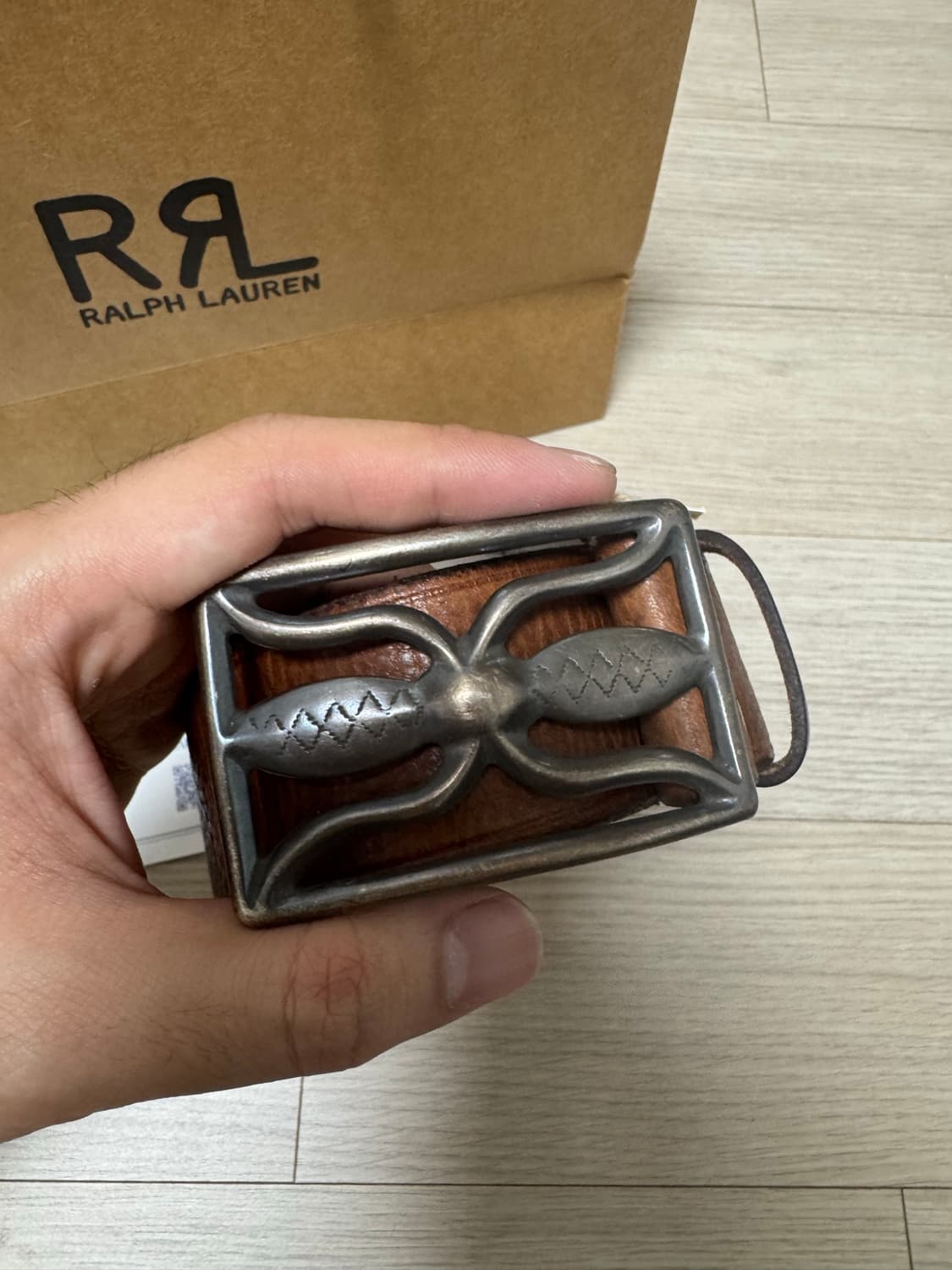 (새상품)RRL 더블알엘 레더벨트32 상품이미지5