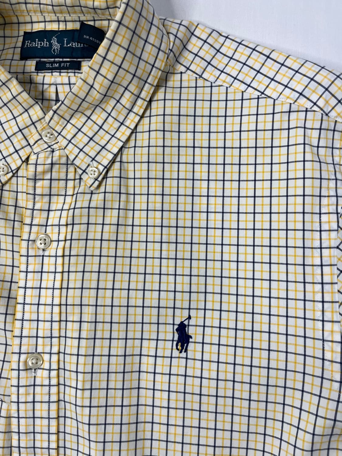 랄프로렌 옐로우 체크 남방 슬림핏 상품이미지3