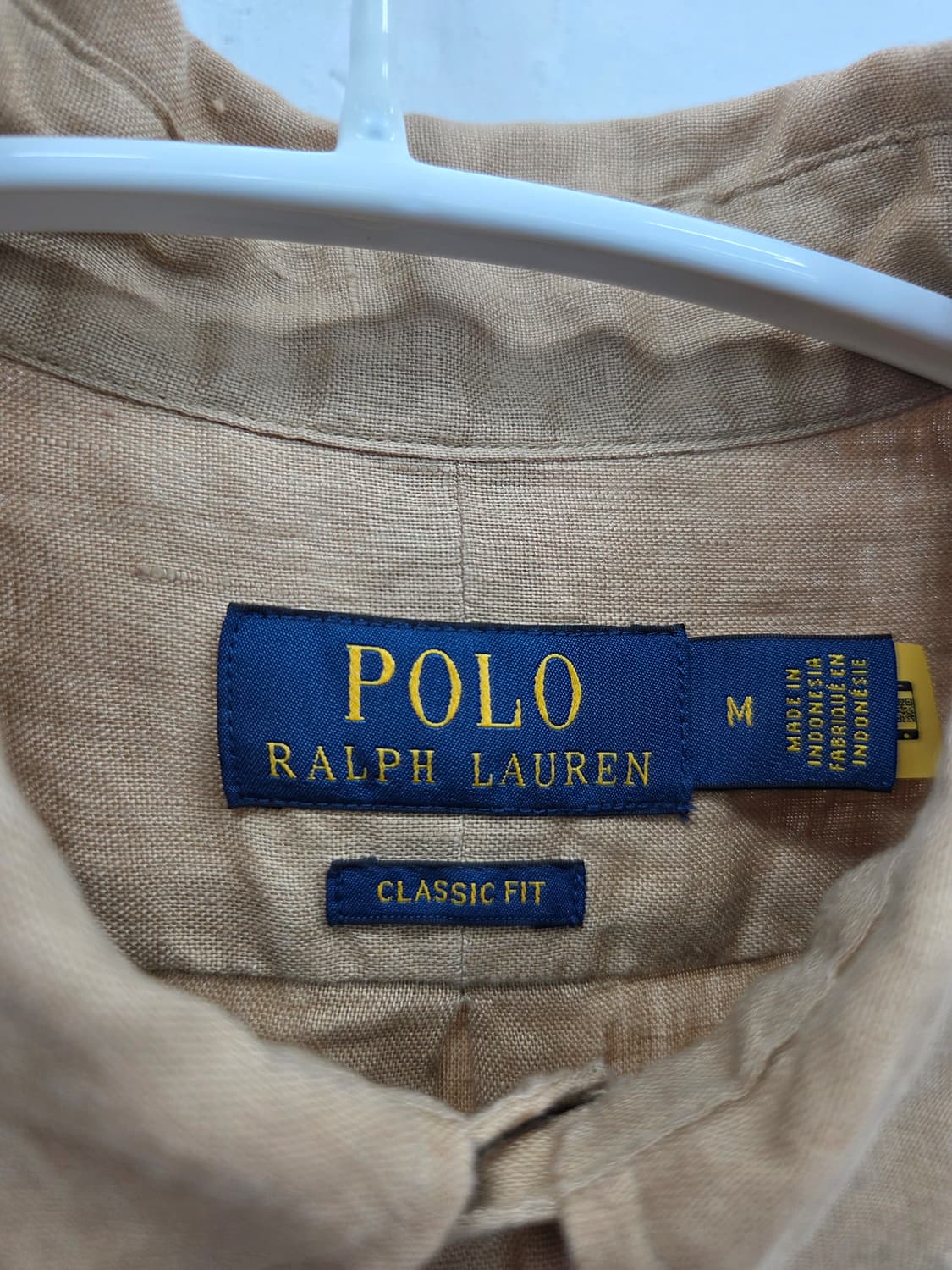 M 큐알정품 폴로 랄프로렌 린넨 긴팔 셔츠 브라운 상품이미지3