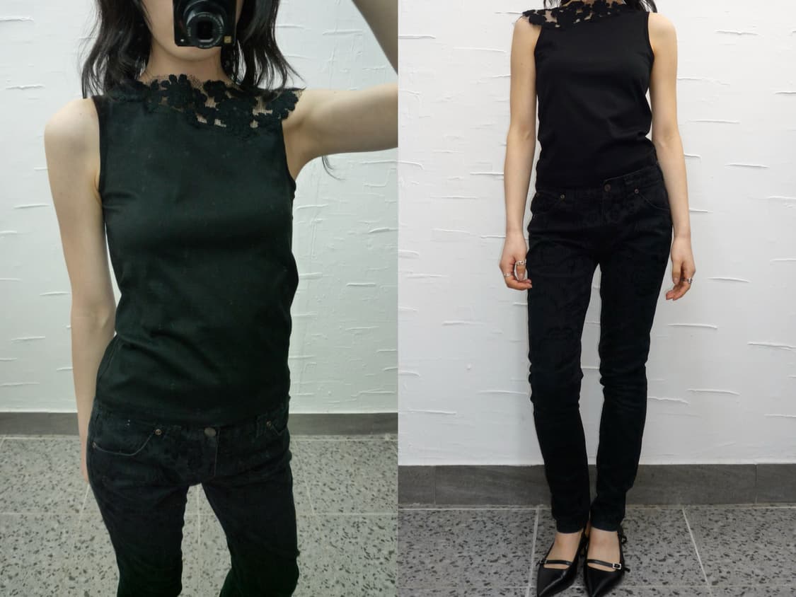 black lace sleeveless 상품이미지1
