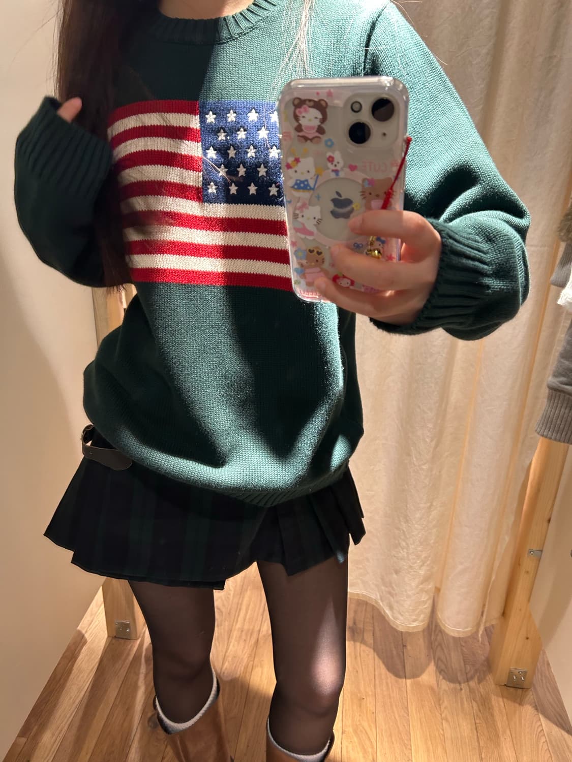 브랜디멜빌 성조기 니트 다나 플레이드 버클 스커트 둘다 새상품 상품이미지1