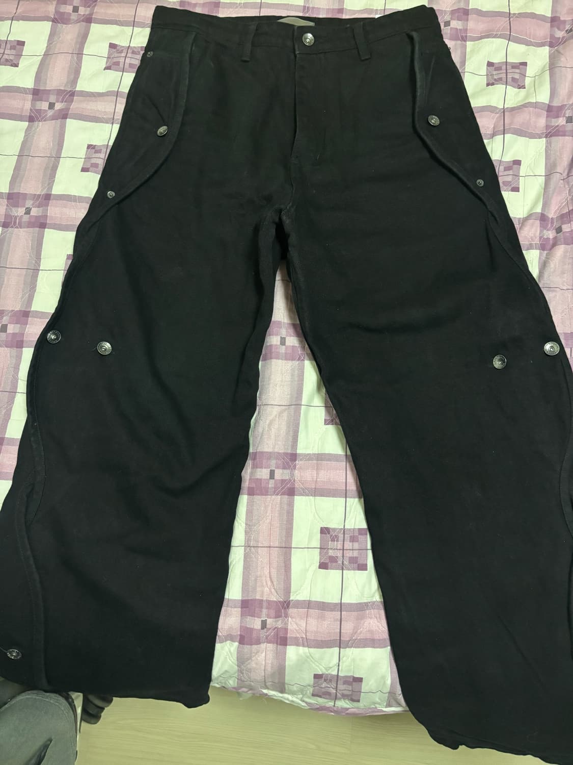 산산기어 코튼 웨이브 팬츠 블랙 상품이미지2