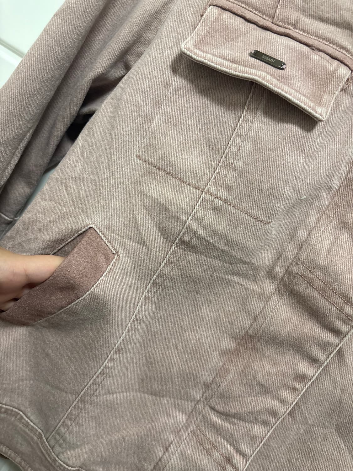 빈티지) 그런지 뮤트 핑크 데님 스타일 자켓 상품이미지5