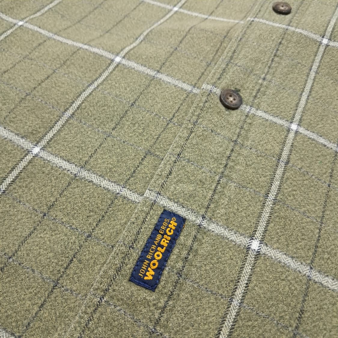 CL370 L 울리치 90s  윈도우페인 체크 올리브 버튼다운 셔츠 남 상품이미지6