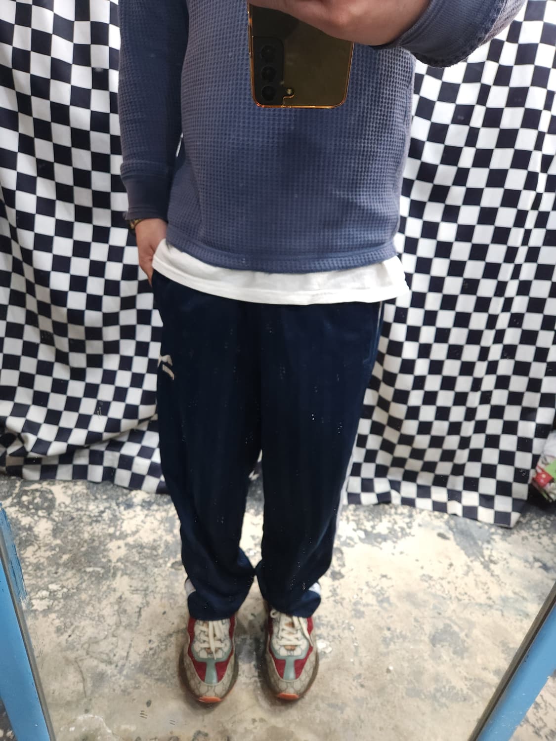 푸마 사이드라인 트레이닝 팬츠 일본판 네이비/그레이

 상품이미지10