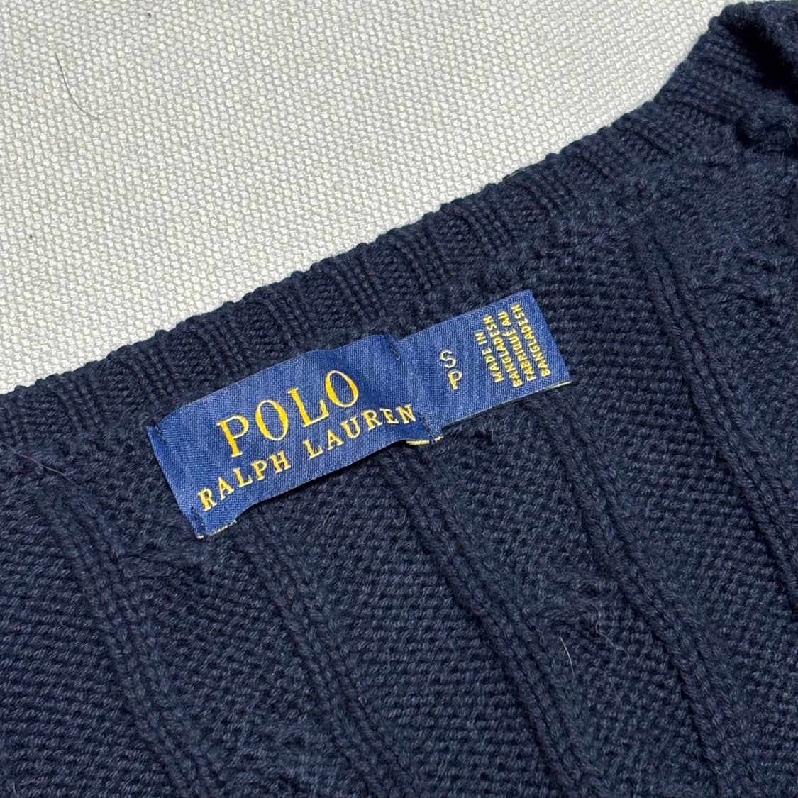 🫶🏻 폴로랄프로렌 여성용 네이비 브이넥 케이블 니트 🫶🏻   상품이미지4