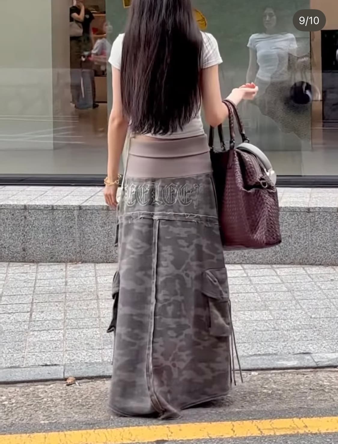 yeel 카고스커트 cargo cubic maxi skirt camo 상품이미지4