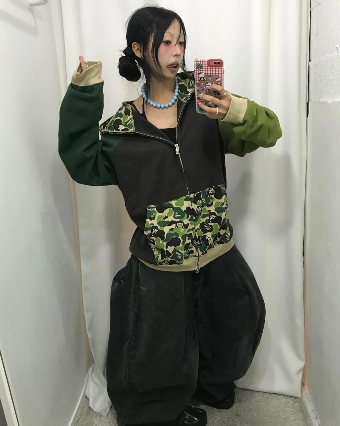 베이프 베이비 마일로 컬러배색 후드집업 상품이미지4