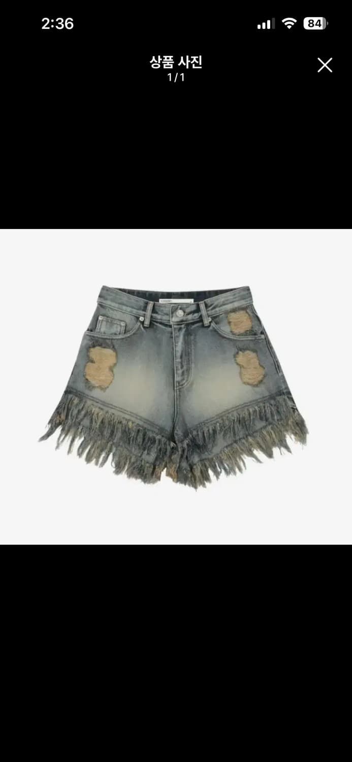 보헤미안서울 보헴서 데미지워싱쇼츠 블루 s 상품이미지1