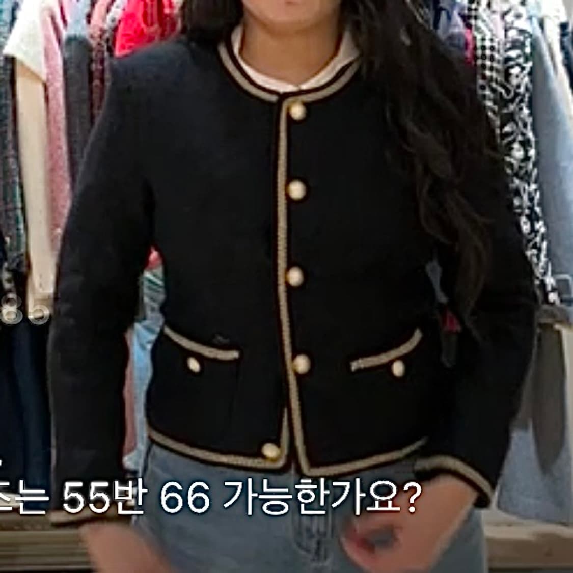 (착샷O) 일본 수입 트위드자켓 블랙 상품이미지7